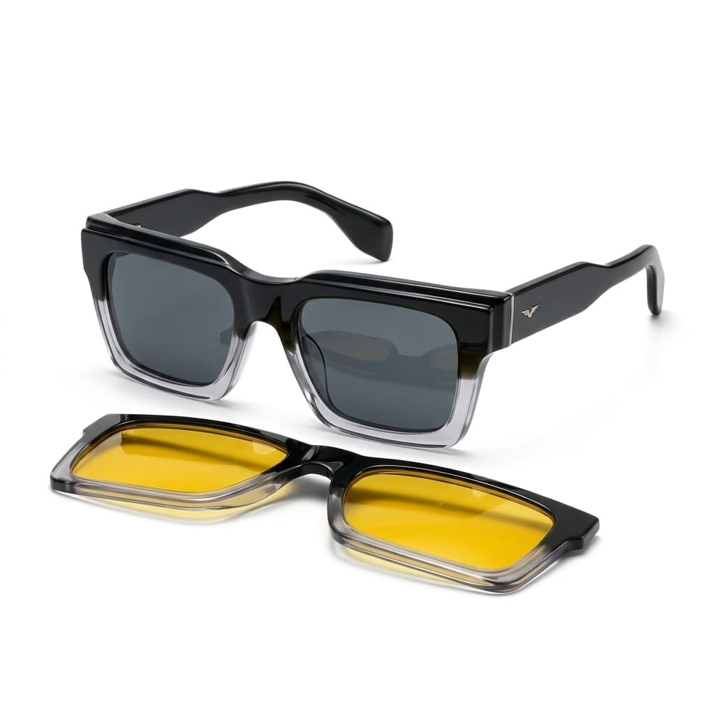 Police Magnetic Clip-On 2-in-1 Polarized & Night Vision